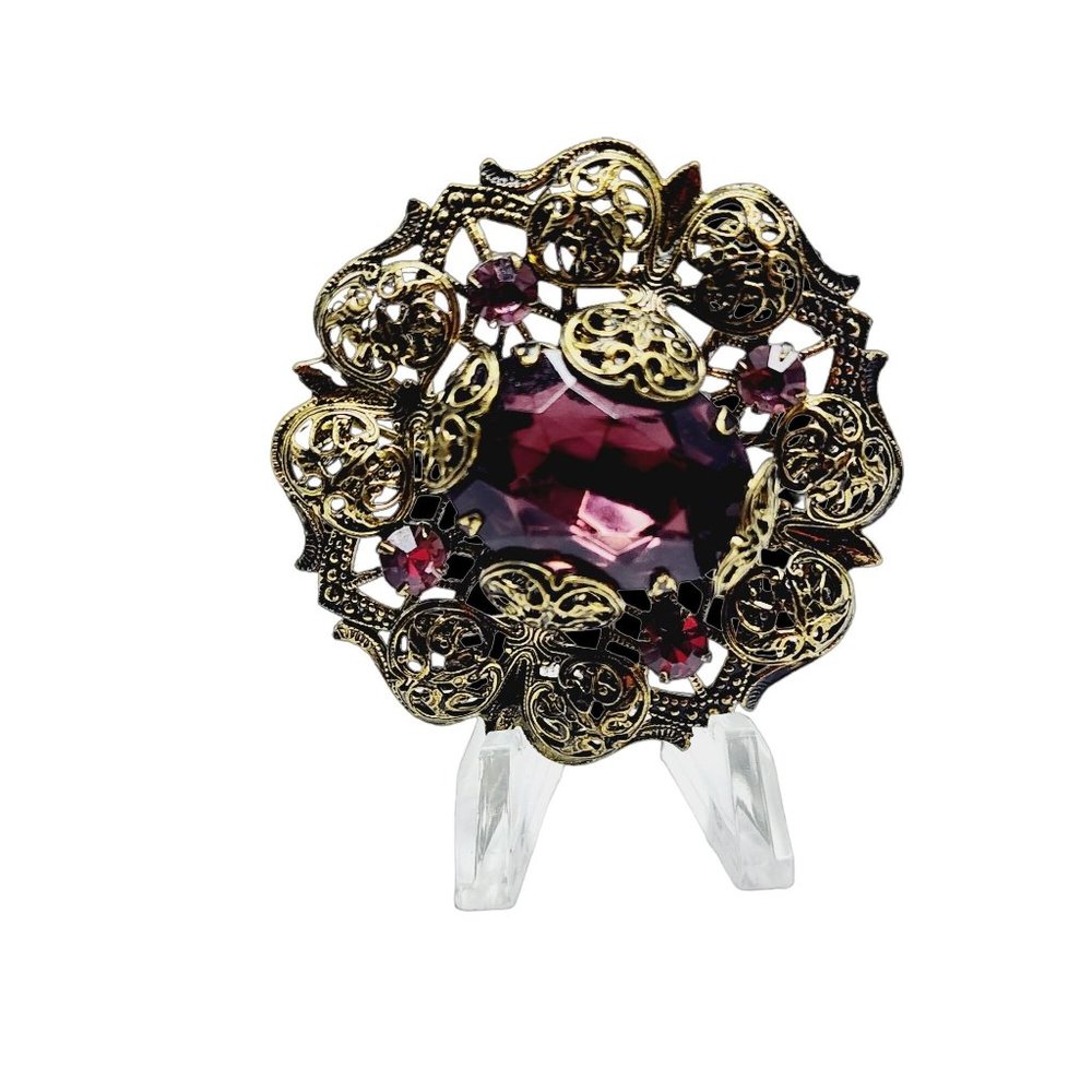 Vintage West Germany Glass Rhinestone Brooch (A914)